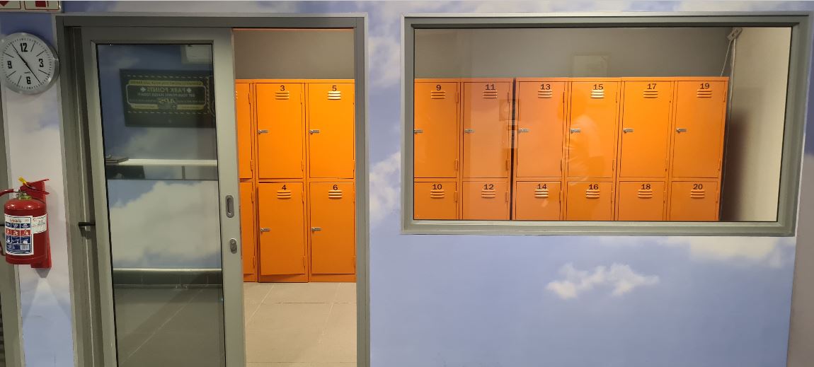 Secure your personal belongings in a dedicated locker with your own code
